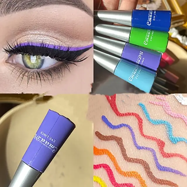 Color Eyeliner Pen Cos Waterproof Non Smudge European And American Makeup White Yellow Purple Stage 5 Color - Shop at LoveMi