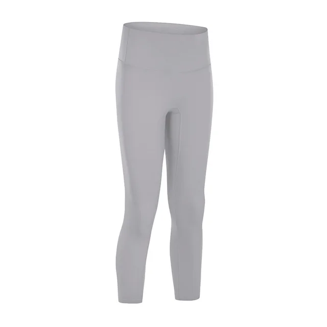 No Embarrassment Line Nude Yoga High Waist Buttocks Slim Slimming Sports Fitness Pants Women Grey - Shop at LoveMi