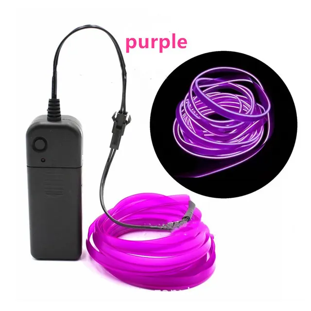 EL Unilateral Cold Light Luminous Line 1 5 Meters Set Car Creative Decoration Atmosphere Light Purple - Shop at LoveMi