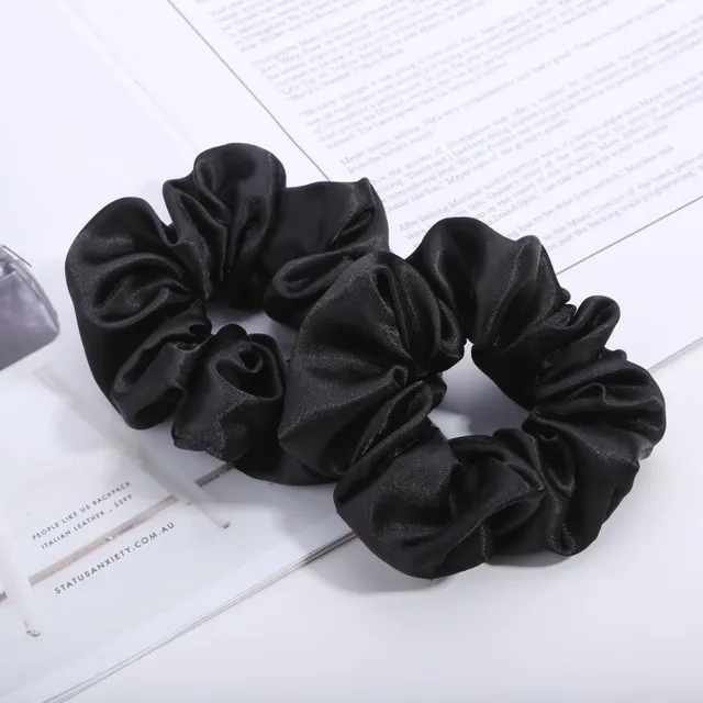 European And American Cloth Circle Head Rope Pure Color Headdress Hair Rope Black - Shop at LoveMi