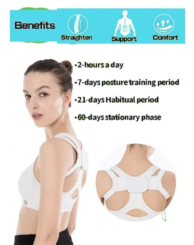 Adult Student Back Correction Strap Shoulder Correction Chest Correction Strap White - Shop at LoveMi