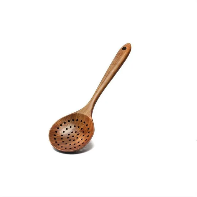 Acacia Wooden Spatula For Non Stick Cookware Long Handle Wooden Spatula Wooden Spoon Wooden Soup Spoon Set Colander 28.5X8.3 - Shop at LoveMi