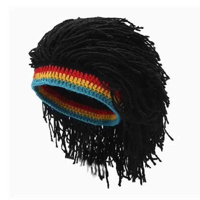 Reggae Jamaican Rasta Hat Dreadlocks Wig Caribbean Beret Cap Beret Dress Apparel Accessories Fashion Style New Black - Shop at LoveMi