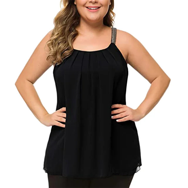 Loose Black Chiffon Style Commuting European And American Medium Long Cotton Pullover Round Neck Solid Color Black - Shop at LoveMi