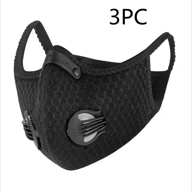 Cycling Mask, Outdoor Running, Anti fog And Anti dust Mask Black 3Pc - Shop at LoveMi