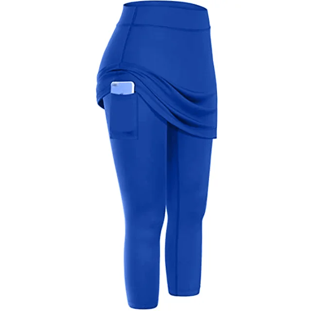 Autumn And Winter Can Wear Two Fake Ladies Sports Fitness Running Yoga Tennis Skirt Skirt Blue - Shop at LoveMi
