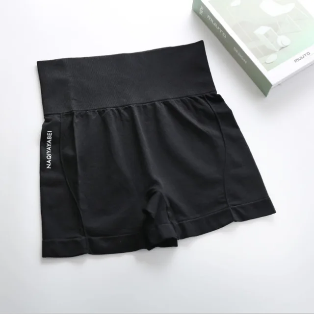 Girls Fitness Tight Sports Shorts Anti empty Running High Waist Abdomen Hips Yoga Hot Pants Legging Safety Pants Black - Shop at LoveMi