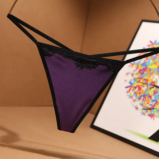 Seamless Hot Temptation Sexy Panties European And American Imitation Silk Ting Underwear Purple - Shop at LoveMi