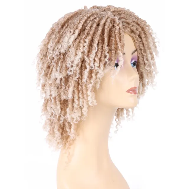 Dirty Braid Wig With Chemical Fiber Headgear Yellow - Shop at LoveMi