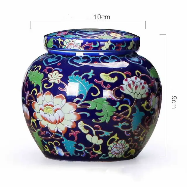 Medium Sized Cremation Urn Funeral Urn for Pet Ashes Ceramics Hand Painted Display Burial Urn at Home or in Niche at Columbarium Blue Color Incen... Blue Color Incense Big - Shop at LoveMi