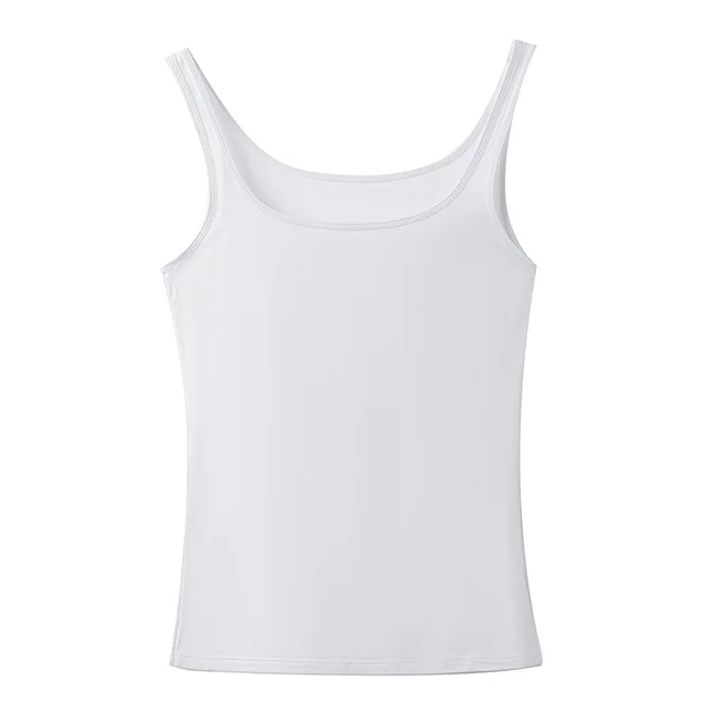 CANVAUS Summer New Women's Solid Color Modal Comfortable Sports Vest Outer Wearing Female Top White - Shop at LoveMi