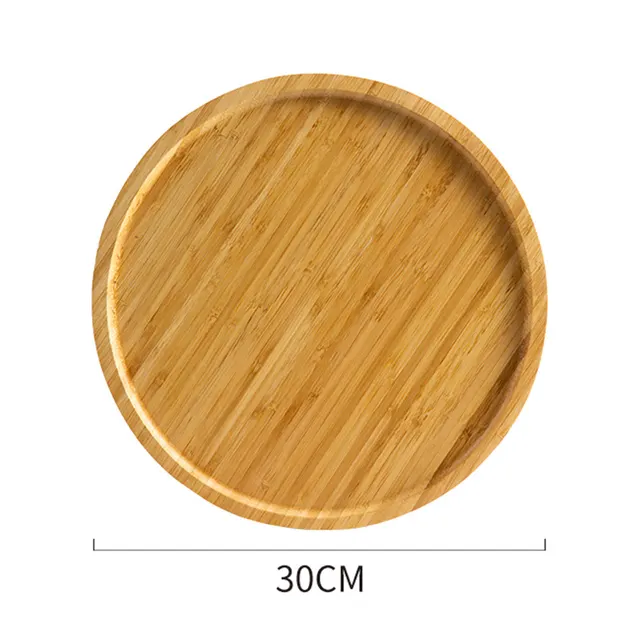 Bamboo Wooden Tray Hotel Water Dessert Plate Dish Plate Water Cup Wood Bamboo Plate Barbecue Tea Cup Saucer Plate Creation - Shop at LoveMi