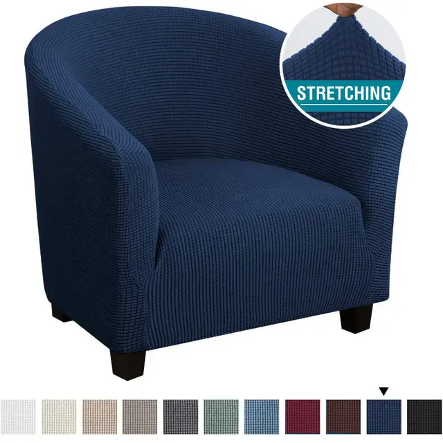 Four Seasons Universal Chair Cover Single Sofa All inclusive Stretch Chair Cover Restaurant Navy - Shop at LoveMi