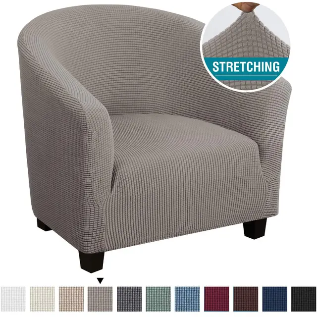 Four Seasons Universal Chair Cover Single Sofa All inclusive Stretch Chair Cover Restaurant Taupe - Shop at LoveMi