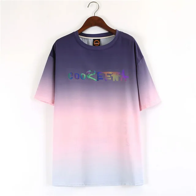 Fashion Simple Gradient Ladies Short Sleeve Pink - Shop at LoveMi