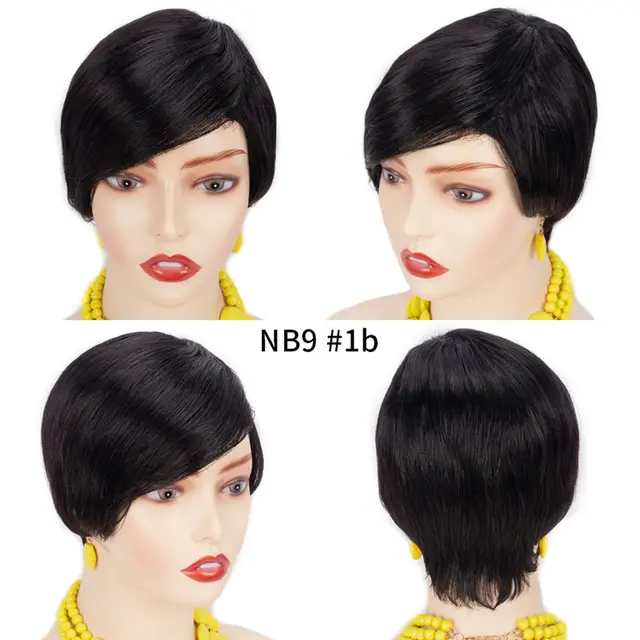 Oblique Bangs Reverse Warped Fluffy Black Gold Gradient Headgear Black - Shop at LoveMi