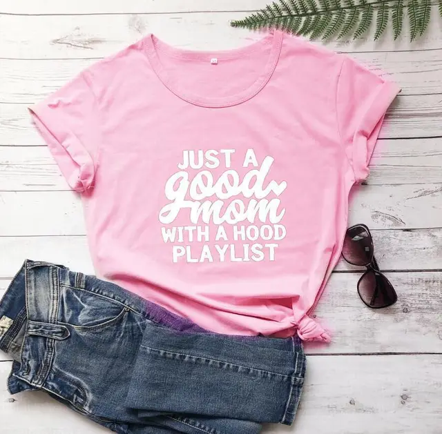 Foreign Trade T Shirt Good Mom With Hood European And American Street Short Sleeved Couple Suit Pinkb - Shop at LoveMi