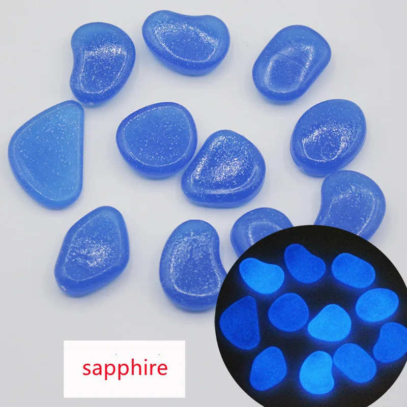 Garden aquarium aquarium luminous stone Artificial fluorite fluorescent luminous pebbles Sapphire - Shop at LoveMi
