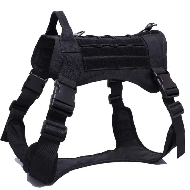 Military Tactical Dog Harness Service Working Pet Dog Black - Shop at LoveMi