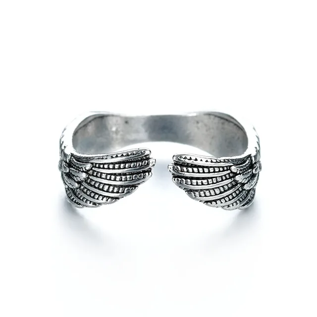 Hip Hop Angel Wing Ring Male Silver - Shop at LoveMi