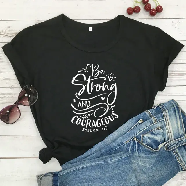 Be Strong And Courageous Joshua European And American Women'S Tops 1 Color - Shop at LoveMi