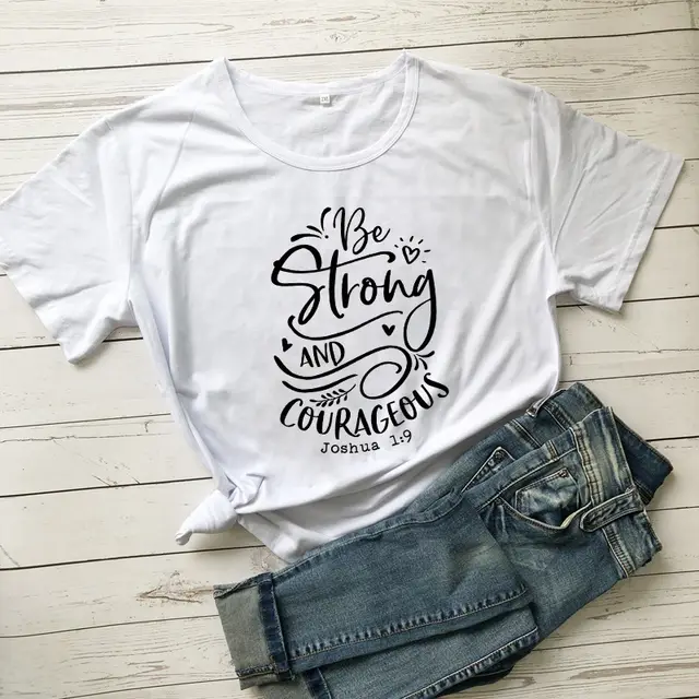 Be Strong And Courageous Joshua European And American Women'S Tops 2 Color - Shop at LoveMi