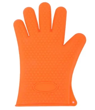 Kitchen Gloves Microwave Oven Heat Insulation High Temperature Resistant Thickening Anti-Scalding Baking Silicone - Orange