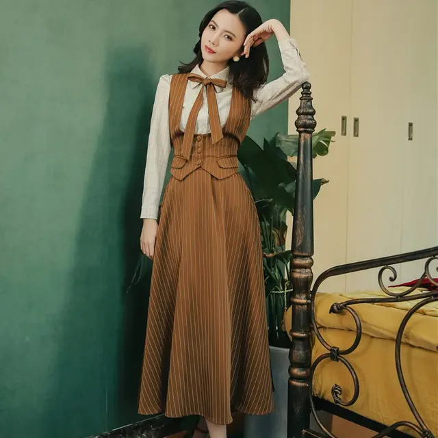 Republican Style Vest Shirt Three piece Suspenders Khaki - Shop at LoveMi