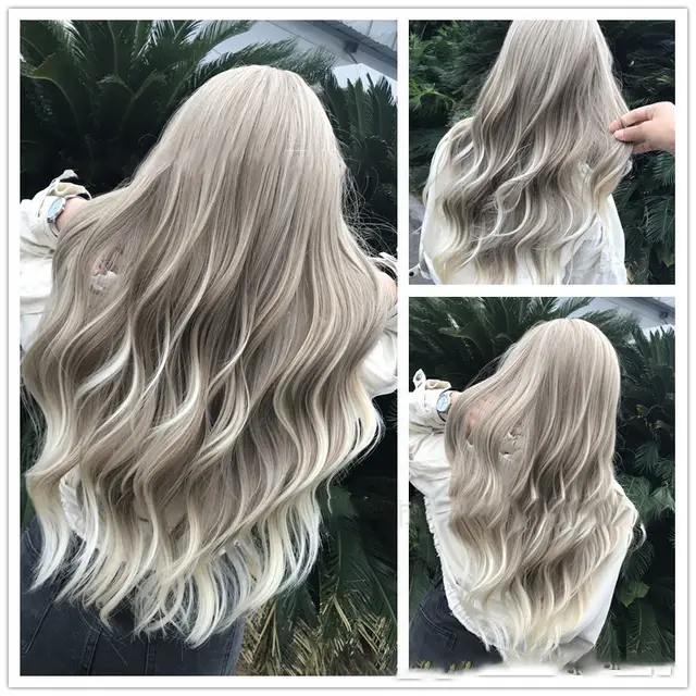 Oblique Bangs To Repair Face And Curly Hair, High Temperature Silk Realistic Fluffy Long Curly Wig Set Main Picture Color - Shop at LoveMi