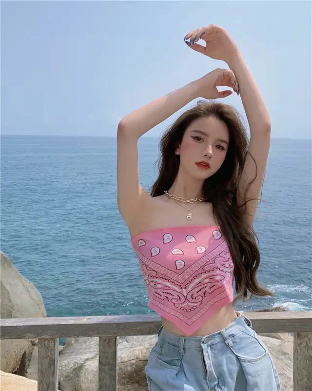 Sexy Small Bra Gathered Tube Top Ladies Strapless Underwear Braless Wrapped Chest Pink - Shop at LoveMi