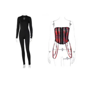 Camouflage all-match Sculpting Girdle Wrap Breast Women - Black And Red