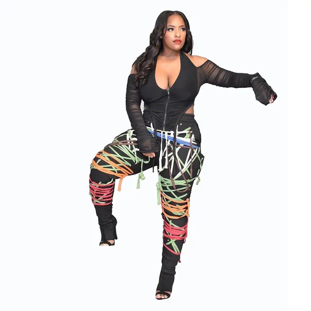 European And American Fashion Women'S Fashion Dark Belt Pants Colour - Shop at LoveMi
