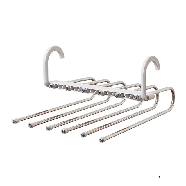 Stainless Steel Telescopic Folding Multifunctional Multi layer Trouser Rack Pants Hanger White Without Clip - Shop at LoveMi