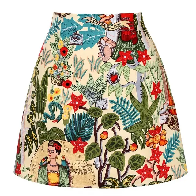 New Summer Cotton Floral Print Women'S Slim Mini Skirt A12 - Shop at LoveMi