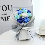 Holding Flowers Blue