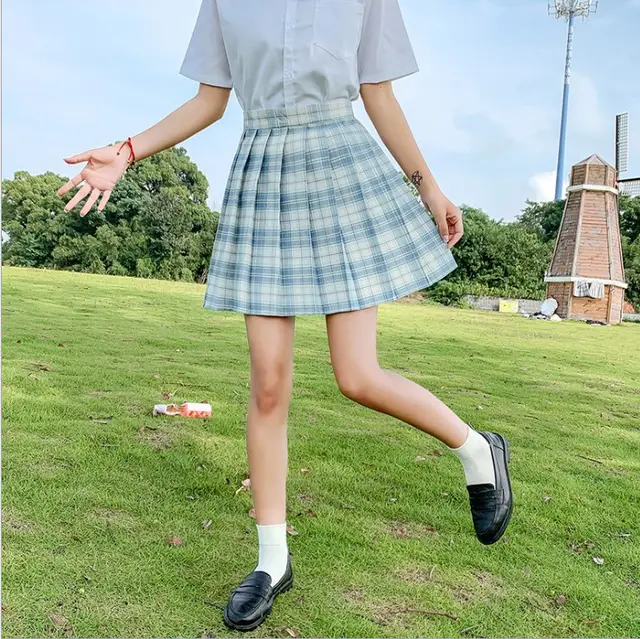 Gentle Knife JK Uniform Plaid Skirt Japanese Skirt High Waist Pleated Skirt Student Uniform School Uniform Skirt Female P - Shop at LoveMi