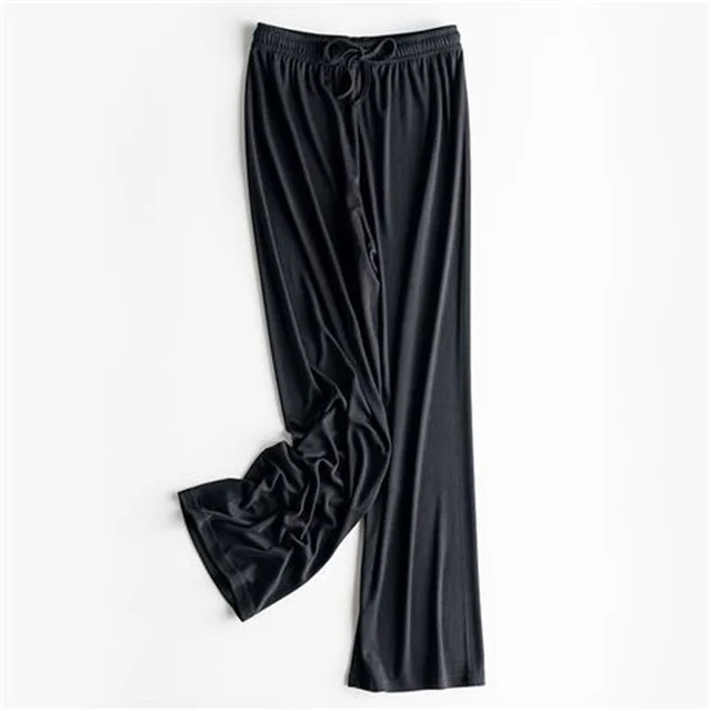 Knit Pants Were Thin And High waisted Korean Pants Drape Feeling Black - Shop at LoveMi