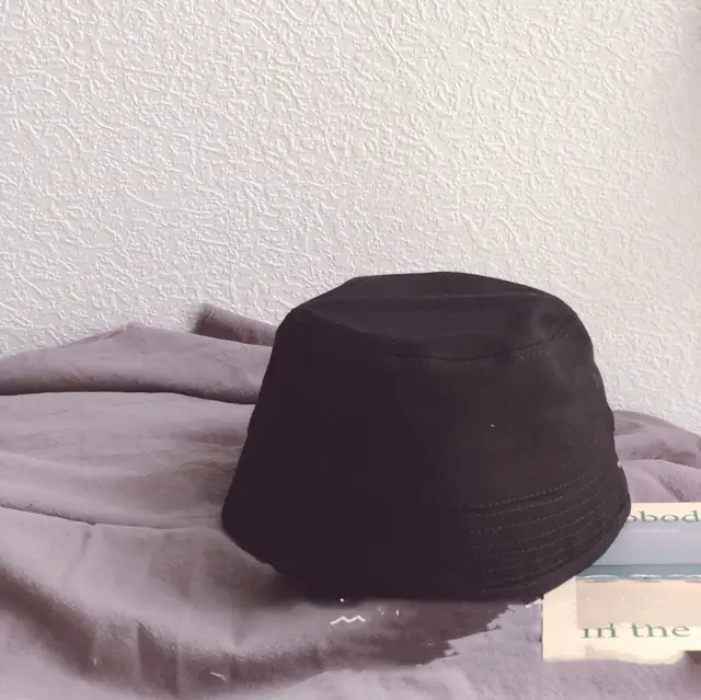 Japanese Harajuku Style Flat Top Solid Color Children'S Fisherman Hat Black - Shop at LoveMi