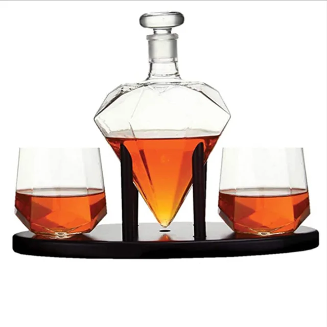 Wine Container, Diamond Creative Decanter Wine Bottle, Vodka Bottle Glass Transparent - Shop at LoveMi