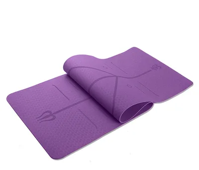 Tpe Fitness Yoga Mat Position Line Single Layer Monochrome Custom Logo Deep Purple - Shop at LoveMi