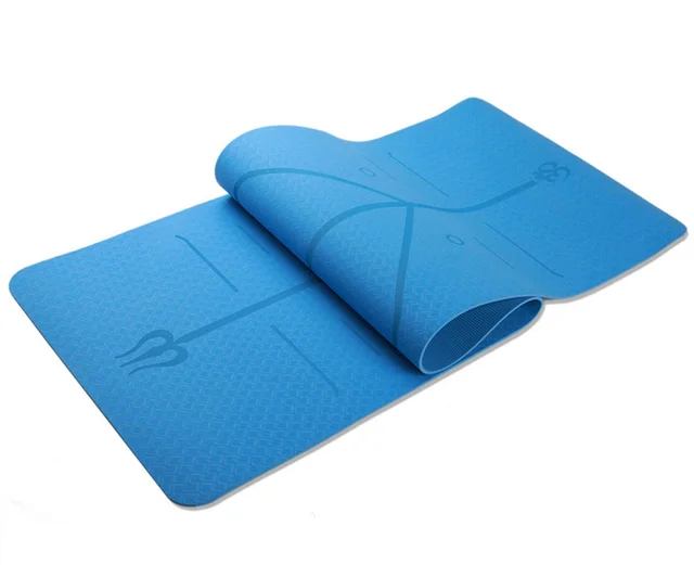 Tpe Fitness Yoga Mat Position Line Single Layer Monochrome Custom Logo The Lake Is Blue - Shop at LoveMi