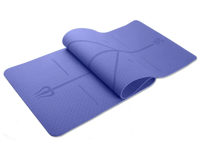 Tpe Fitness Yoga Mat Position Line Single Layer Monochrome Custom Logo Violet - Shop at LoveMi