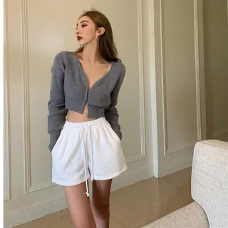 Slim And Loose Sportswear With Leg Trimming In Summer - White