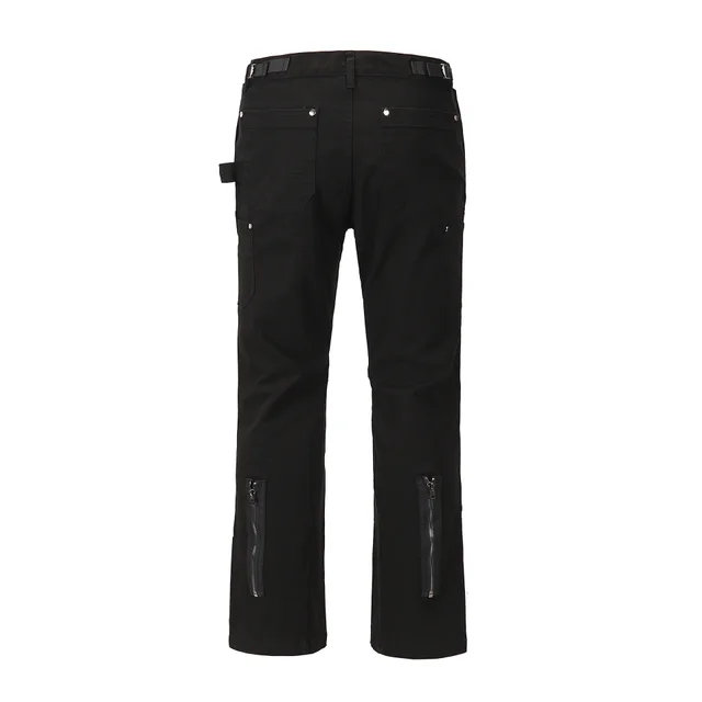 Autonomous Zippered Heavy Industry Flared Pants Black - Shop at LoveMi