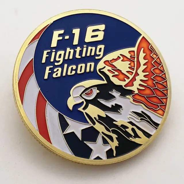 F16 Fighter Jet Gilded Medal, Gift Craft Gold Coin Coin Commemorative Coin Gold - Shop at LoveMi