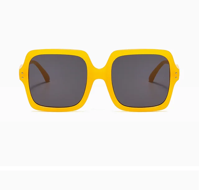 Sunglasses Female Big Face Sunglasses Round Face Sunshade Yellow - Shop at LoveMi