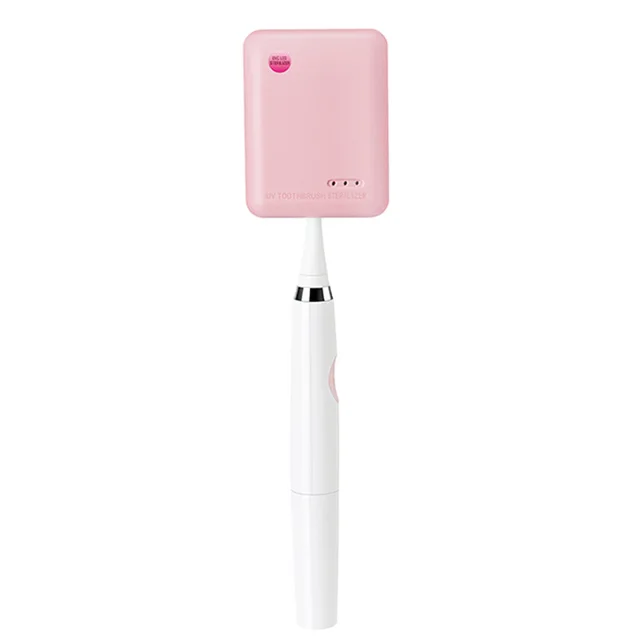 Toothbrush Disinfection Electric Toothbrush Disinfection Cap Wall mounted Toothbrush Box Pink - Shop at LoveMi