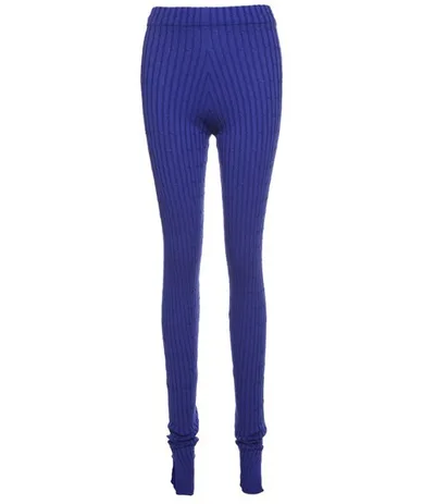 Da 1659B Fall Winter Ins Mid Waist Trousers With Slits And Hips Slim Casual Pants Blue - Shop at LoveMi