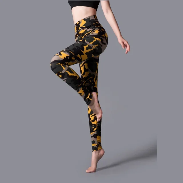 Spring And Autumn Big Stretch High Waist Leopard Print Outer Wear Leggings Sports Yoga Slim Fit Pants With Small Feet Fashionable Wide Waist G - Shop at LoveMi