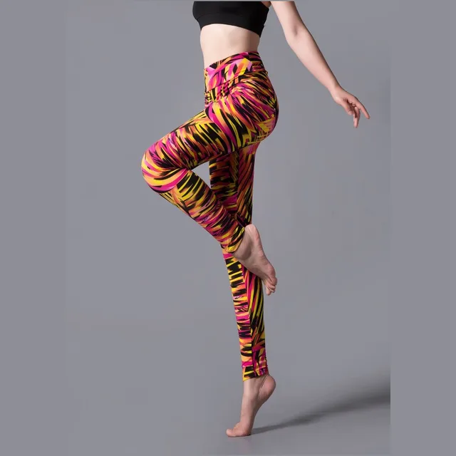 Spring And Autumn Big Stretch High Waist Leopard Print Outer Wear Leggings Sports Yoga Slim Fit Pants With Small Feet Fashionable Wide Waist H - Shop at LoveMi